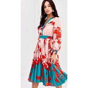 Ted Baker Yansiaa Floral Bell Sleeve Sheath Dress